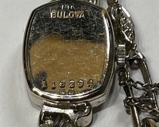 Bulova 14k White Gold & Diamond Watch 14k