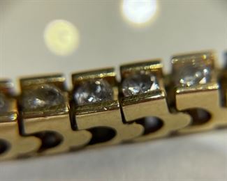 14k Gold & Diamond Tennis Bracelet SZ 7.5	14k	
