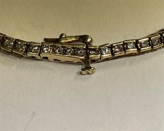 14k Gold & Diamond Tennis Bracelet SZ 7.5	14k	
