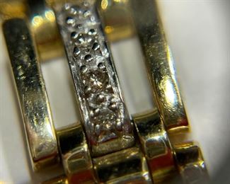 10k White/Yellow Gold & Diamond Bracelet 10k