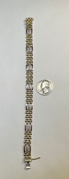 10k White/Yellow Gold & Diamond Bracelet	10k	