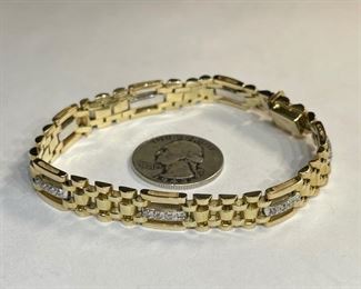 10k White/Yellow Gold & Diamond Bracelet	10k	