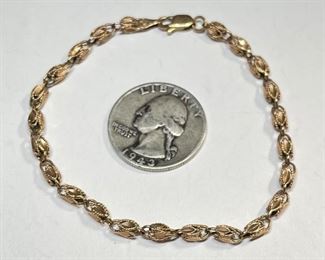 14k Rose Gold 7.5in Bracelet 14k