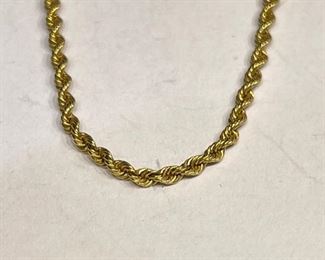 24in 18k Gold 2mm Rope Necklace	18k	
