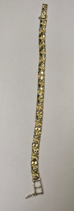 14k Gold Nugget Bracelet 6.5in Ladies	14k	