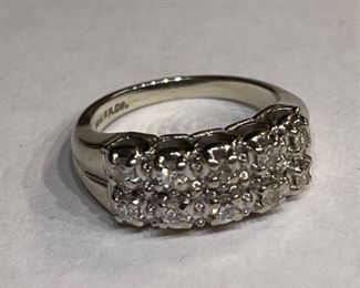 14k White Gold & Diamond  Fritz Rossier Vintage Art Deco Ring SZ 5.5	14k	
