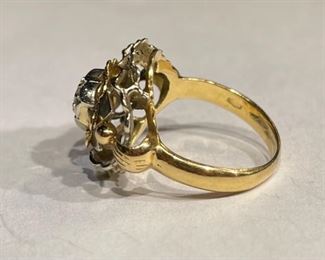 18k White/Yellow Gold Diamond Ring Italy SZ 6.5	18k	
