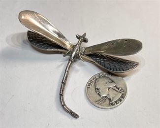 Sterling Silver Mexico Dragonfly Brooch TP-83 1
