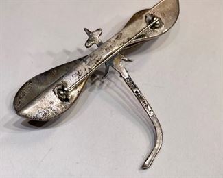 Sterling Silver Mexico Dragonfly Brooch TP-83 1