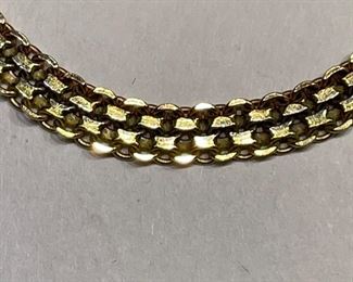 18k Gold Yellow/White/Rose Tri-Color Bracelet SZ 7.5 18k