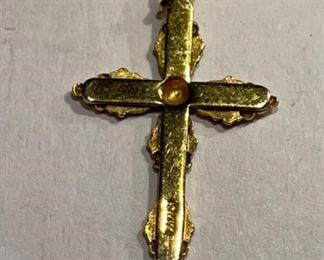 10k Yellow/Rose Gold Cross Pendant	10k	
