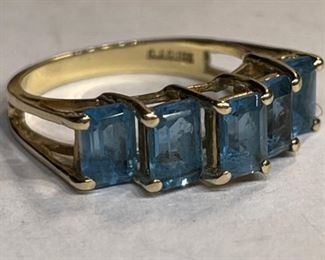 10k Gold Blue Topaz Ring SZ 7 CJC	10k	
