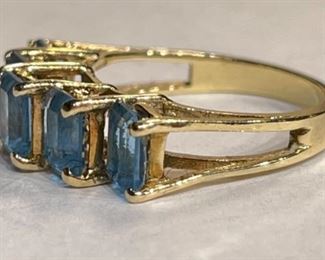 10k Gold Blue Topaz Ring SZ 7 CJC	10k	
