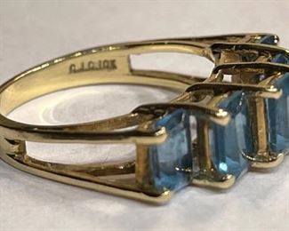 10k Gold Blue Topaz Ring SZ 7 CJC	10k	
