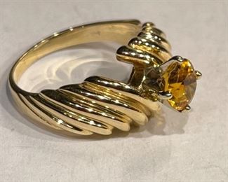 14k Gold Citrine Ring SZ 7.25	14k	
