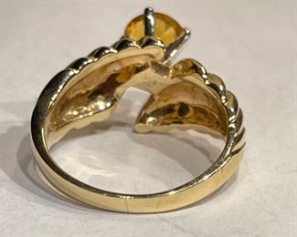14k Gold Citrine Ring SZ 7.25 14k