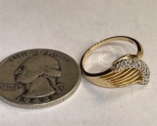 14k Gold 7 Diamond Ring SZ 5 14k