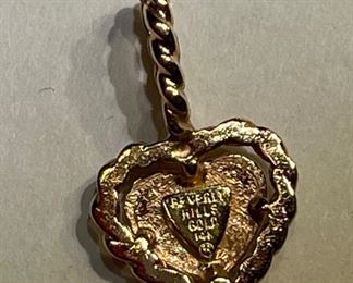 14k Gold Beverly Hills Gold Heart Pendant 14k