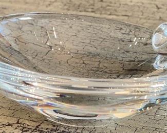 Steuben Signed Sloped Crystal Glass Ashtray #2	2in H x 5.5in Diameter	
