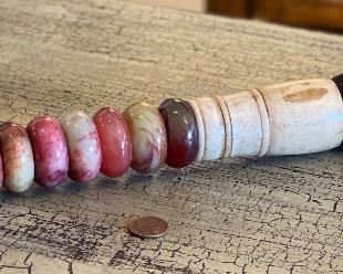 14in Asian Stone Bead Horse Hair Calligraphy brush	14in Long	
