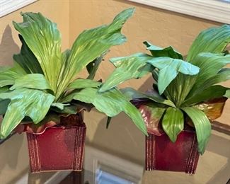 2pc Faux Plants w/ Red pots	17x14x14in	HxWxD
