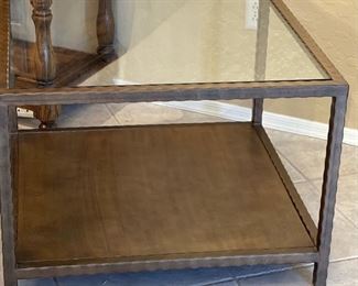 #2 Bronze Finish Glass top Metal Frame End Table	21x30x30in	HxWxD
