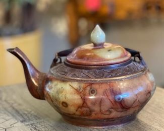 Cast Iron & Stone Asian Teapot		
