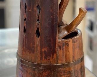 Antique Wood Grain Bucket Decor	15in H x 12in Diameter	
