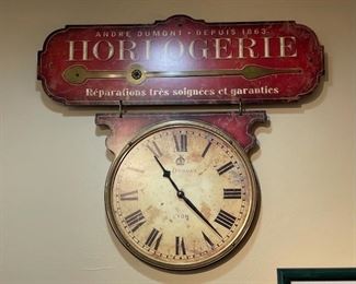 French wall clock Horlogerie Dumont Reproduction	21x22in	
