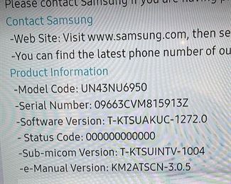 Samsung 43IN 4K UHD SMART LED TV UN43NU6950	22x38x3in	HxWxD
