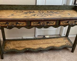 Alexander-Sinclair Hand Painted Console Desk/Table	39x65x18in	HxWxD
