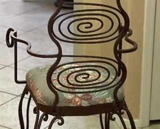 Artist Made Rustic Wrought Iron Accent Chair	48 x 23 x 20	HxWxD

