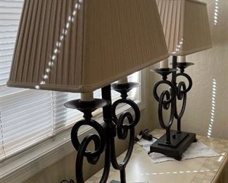 2pc Rustic Iron Table Lamps	36 x 23 x 11	HxWxD
