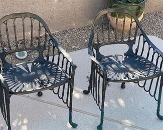 2pc Metal Patio Chairs  PAIR	31 x 22 x 20	HxWxD
