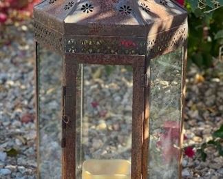 #2 Rustic Metal Glass Candle Lantern	28 x 10 x 12	HxWxD
