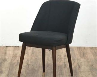 Black Upholstered Dining Chair With Tapered Legs