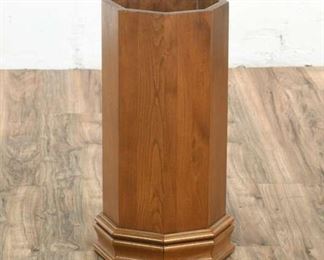 Octagonal Chestnut Tone Plant Stand With Accent Base