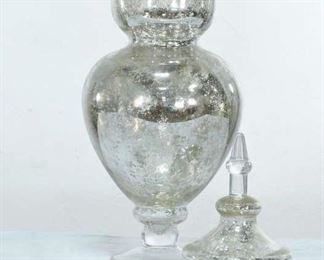 Burnished Glass Display Cookie Jar With Lid
