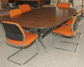 Eames Herman Miller Aluminum Group Conference or Dining Table  Walnut & Black 8' x 4 1/2'
