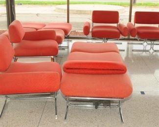 Wonderful tubular chrome/upholstered seating designed by Jerry Johnson 