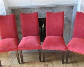 Four side chairs. With minor scuffing on legs some spotting on backs. H 39", W18 1/4", D 191/2" $160 for set