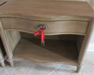 Pair Restoration Hardware Empire rosette grey finished open night stands. H 26 ½”, w 38”, D 20 ¼” $700
