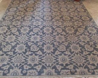 Restoration Hardware Ben Soleimani Collection rug. Blue field with grey rosette pattern. 9’ x 6’ $650