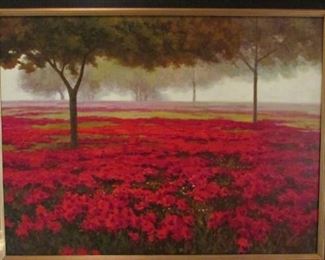 Signed Trak. Oil on canvas, within a black and gilt frame. Purchased from Hermitage gallery, Rochester, MI. Painting 35” x 47 ½”, frame 42” x 54”