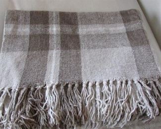 Restoration Hardware chenille window pane throw. With some pulled yard and broken threads. 70” x 50” $35