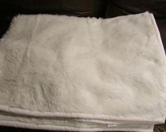 Faux fur throw. 60” x 50” $27