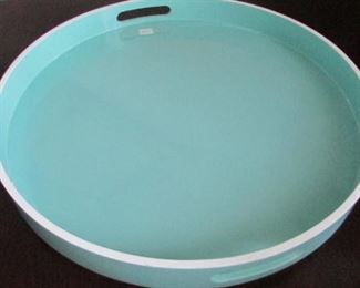 West Elm lacquered round tray. With superficial scratches. Diameter 12" $27