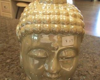 Ceramic Buddha head. h 12" $27
