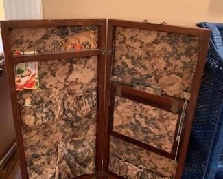 #3 vintage Bi-fold Sewing Screen (with pockets, compartments ) $100
this is 3 foot tall