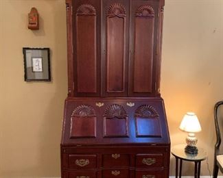 #1 Antique Mahogany secretary (2 piece) with 3 drawers and accordian door 35x21-37x90 $475.00